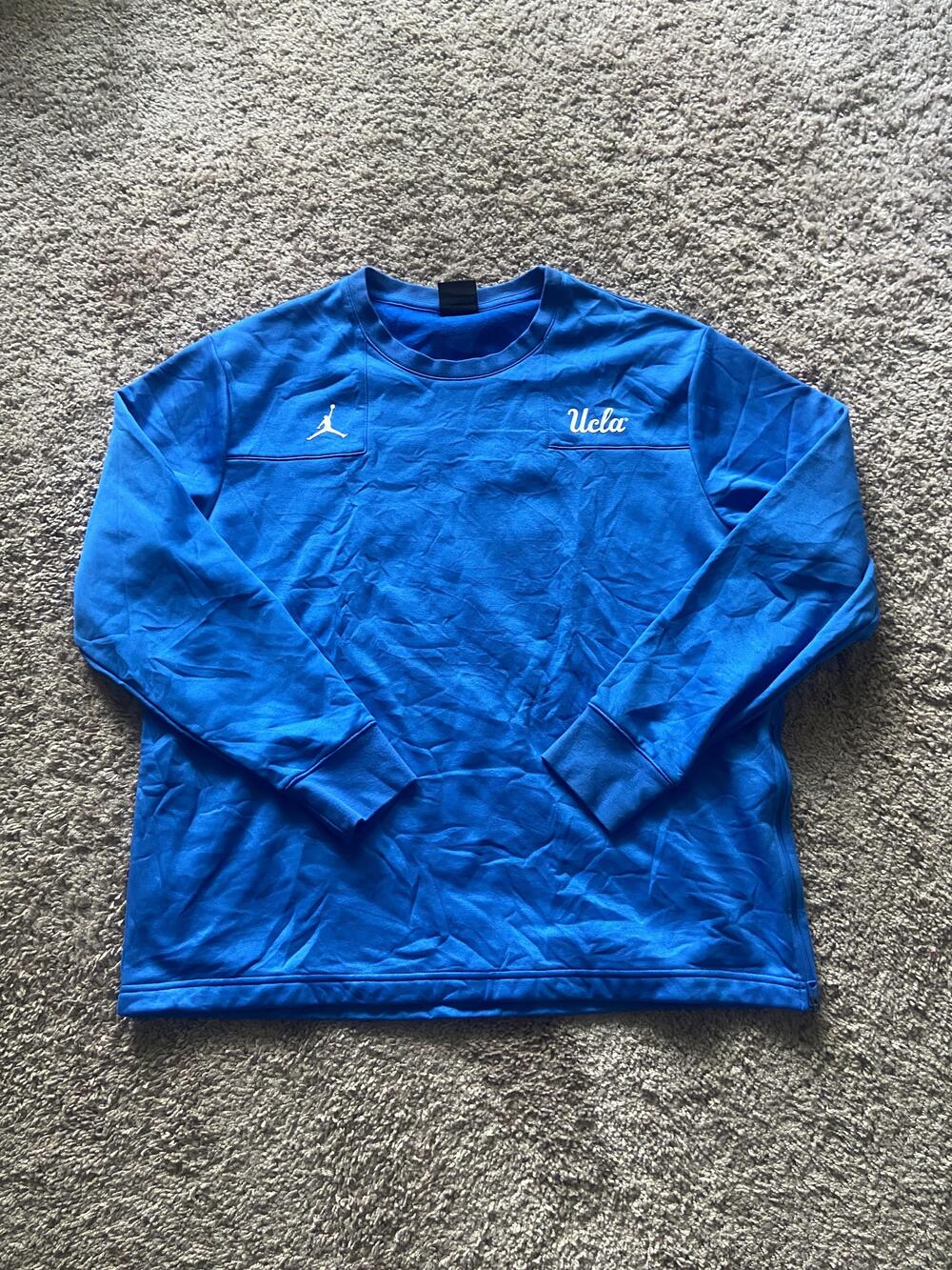 UCLA Bruins Sweatshirt Mens XL Blue NCAA Basketball Jordan Therma Fit Crewneck